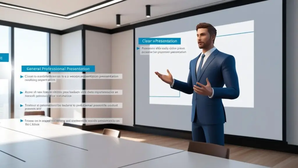 Frame of a Synthesia-generated video featuring an AI avatar presenting with text overlays, showcasing AI video editing apps capabilities.