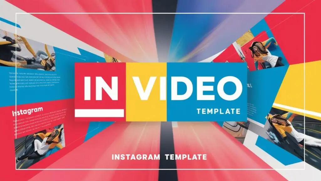 Colorful InVideo template for an Instagram Reel with bold text and transitions, highlighting AI video editing apps for social media creators
